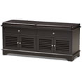 thumbnail image 1 of Baxton Studio Leo Faux Leather Shoe Storage Bench in Dark Brown, 1 of 9