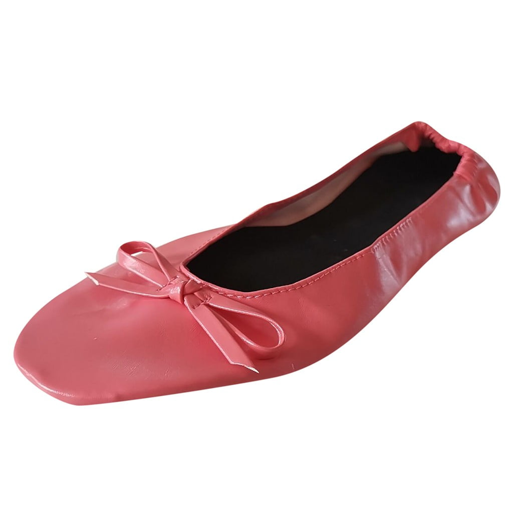 Shpwfbe Slippers For Women Foldable Portable Travel Ballet Flat Roll ...