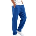 thumbnail image 4 of Dagugfen Sweatpants for Men Drawstring Elastic Waist Full Length Fleece Warm Athletic Pants with Pockets(M,Blue), 4 of 6