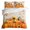 Orange, Yellow, Beige, Green, variant on Queen Size 3 Pieces Duvet Cover Sets Fall Pumpkin Sunflower Maple Leaf Bedding Set,Microfiber Soft Comforter Cover with Pillow Shams,Luxury Quilt Covers for Bedroom Thanksgiving Theme Retro Linen