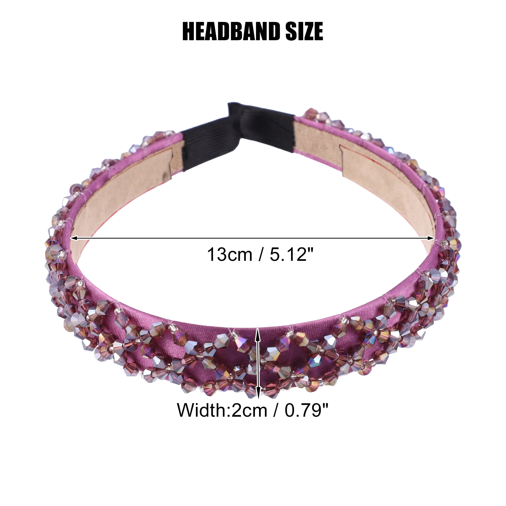 Unique Bargains Rhinestone Headbands for Women 0.79" Wide Dark Purple