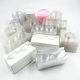 thumbnail image 2 of pitrice 50 Pcs Plateaux à Cils Plastique Vide Maquillage Salons de Beauté Maison Blanc Rond, 2 of 9