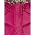 thumbnail image 3 of Pink Platinum Girls Solid Hooded Winter Puffer Coat with Leopard Print, Sizes 4-16, 3 of 3
