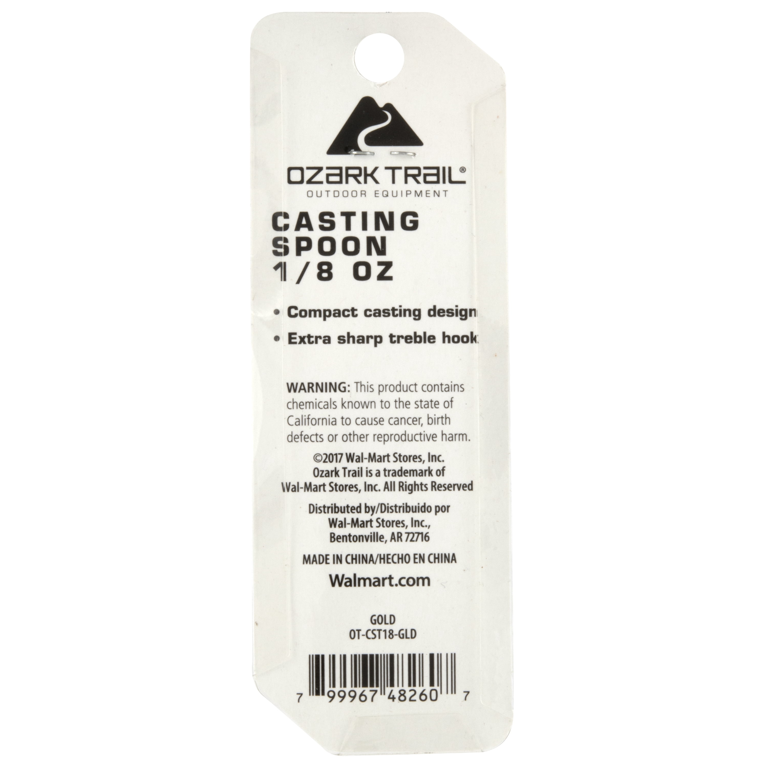 Ozark Trail 1/8 oz Gold Casting Spoon Fishing Lure