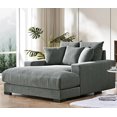thumbnail image 2 of US Pride Furniture Corduroy Luxurious Chaise Lounge Sofa, Gray, 2 of 4