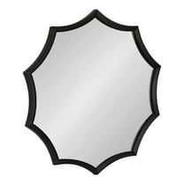 Kate and Laurel Lalina Scalloped Round Framed Accent Mirror, Black 24" Diameter