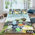 thumbnail image 2 of Opuestos Solares Conjunto de sábanas temático, trío de piezas, cómodo y amigable con la piel, diseño único, regalo de decoración para el hogar para familiares, amigos y fans, 90 cm * 190 cm, 2 of 6