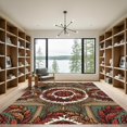 thumbnail image 2 of ODIKA 6'x9' Machine Washable Non-Slip Area Rug, Art Nouveau Burnt Orange High Traffic Rug, Orange, 941437, 2 of 7