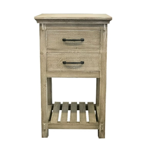 InFurniture WK8220SC 35 in. Rustic Solid Fir Side Cabinet