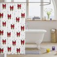 thumbnail image 3 of Manfei Red Bow Knot Shower Curtain 72Wx84L,Leopard Print Bowtie Bathroom Shower Curtain, 3 of 5