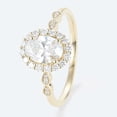 thumbnail image 2 of vylahjewellery Vintage Pave Wedding Band Oval Cut Moissanite Halo Engagement Ring, 14K Yellow Gold Vermeil Ring, Promise Gift Proposal Jewelry, 2 of 6