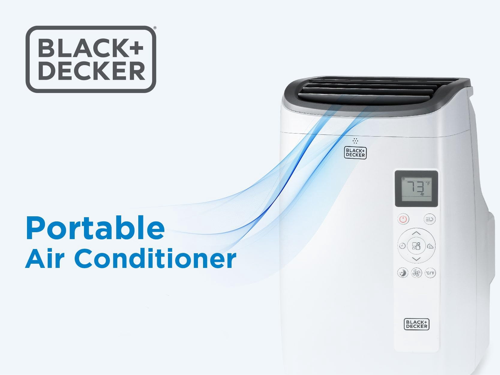 BLACK+DECKER BPACT08WT 4,000 BTU SACC/CEC (8,000 BTU ASHRAE) Portable Air Conditioner, For Room up to 350 sq. ft., White
