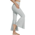 thumbnail image 4 of Audhol Flare Yoga Pants for Women, Ladies Solid Color High Waist Slim Fit Casual Flared Pants Trousers Bell Bottom Leggings for Women Grey XS, 4 of 8