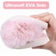 thumbnail image 4 of Pantuflas peludas para mujer con banda cruzada y espuma viscoelástica, zapatillas de casa con punta abierta, 4 of 5