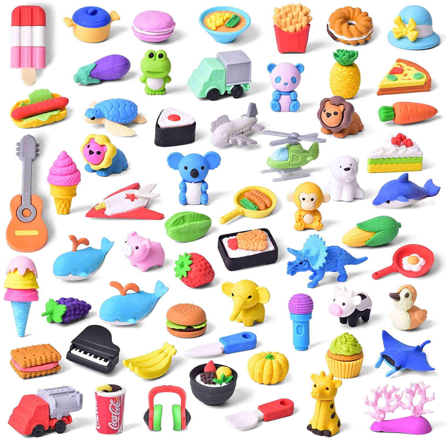 MINI ERASERS ASSORMENT  LOT 0F 144 CARNIVALS PARTY TOYS 1/2"  ASSORTED COLORS 