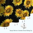 thumbnail image 6 of Black Sunflower Green Leaf Pattern Shower Curtain 72"x84" ,Bathroom Decorative Shower Curtains Set with 12 Hooks,Modern Waterproof Washable Shower Curtain, 6 of 6