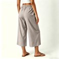 thumbnail image 5 of Kaemgyyd Wide Leg Pants Casual Wide Leg Capris Pants Side Bow High Waist Trousers Vacation Cropped Clothes（Beige,XX-Large）, 5 of 5