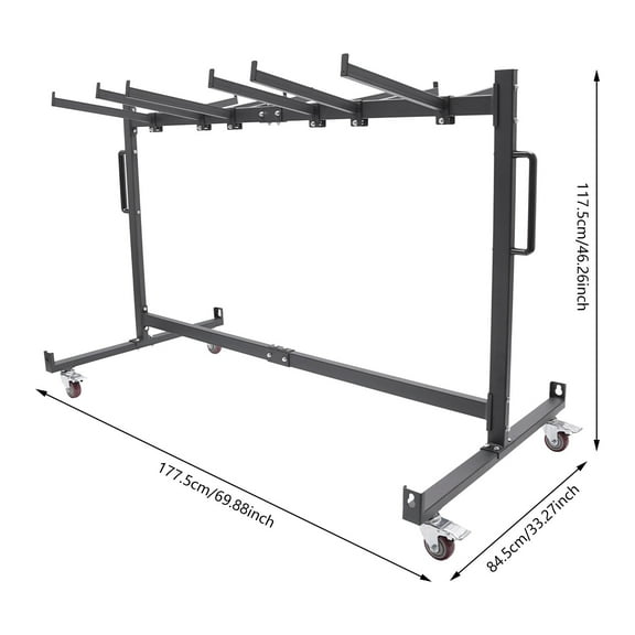 Folding Table Chair Cart Table Storage Rack Desk Chairs Cart Trolley for 42Pcs