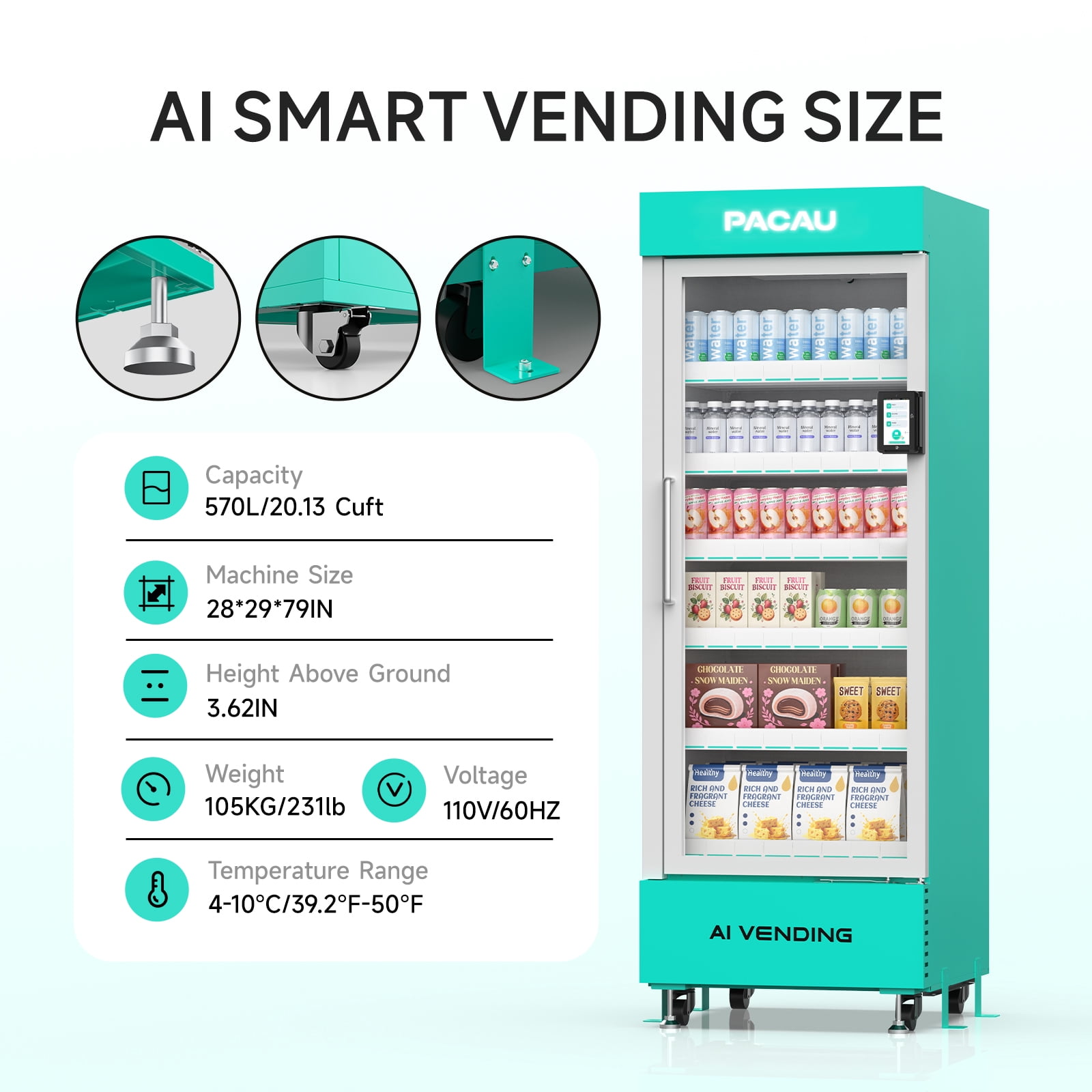 Smart Vending Machine for Sale, Commercial Snack and Drink Combo Vending Machine, Refrigerated Automatic Vending Machine with Credit Card & NFC Payment for Office, Apartment, Gym