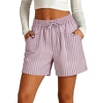 thumbnail image 2 of Only Moment High Waist Casual Shorts Cotton and linen Lightweight Shorts for Women Casual Summer Shorts with Pockets Pink,S, 2 of 9