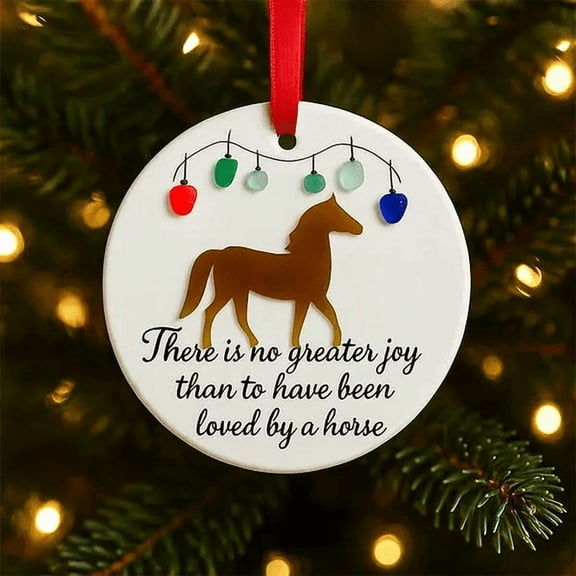 HomeKingdee Horse Ornaments for Christmas Tree Ceramic Horse Ornament Just A Girl Who Loves Horse Ornament Always Remember You are Braver Than You Believe Horse Gifts