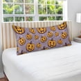 thumbnail image 4 of GZHJMY Funny Pumpkin Halloween Pillowcase Plush Pillowcase for Hair and Skin, Soft Standard Size Pillow Cases Zippered Queen Pillow Case Set of 1-21x54in Home Decor, 4 of 7