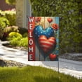 thumbnail image 4 of 4th Of July Patriotic Welcome House Flag 12.5x18 Inch Double Sided USA Hearts Blue Red Memorial Day Independence Day Outside Yard Party Decoration 1 Flag, 4 of 5