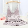 thumbnail image 4 of Pijama de tirantes de primavera y verano para mujer, traje de dos piezas de seda de hielo sexy, pantalones cortos de seda colgantes, ropa fina de gran tamaño para el hogar, 4 of 6