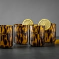 thumbnail image 4 of Thyme & Table 12 fl oz Brown Tortoise Drinking Glasses, Set of 4, 4 of 7