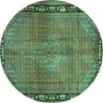 thumbnail image 1 of Ahgly Company Machine Washable Indoor Round Persian Turquoise Blue Traditional Area Rugs, 5' Round, 1 of 4