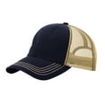 thumbnail image 1 of Washed Cotton Twill Adjustable Trucker Cap - Navy/Khaki, 1 of 1