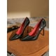 thumbnail image 4 of Zapatos de tacón alto y fino con punta en punta y suela roja para mujer, sexys, negros, de 8, 10 y 7 cm, para boda, 34, 9 cm, 4 of 5