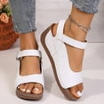 thumbnail image 2 of Rokment Womens Orthopedic Platform Wedges Walking Sandals 2026 Summer Fashion Casual Comfortable Leather Ankle Strap Chunky High Heel Non Slip Work Beach Dress Sandals White Size 9.5, 2 of 8