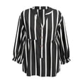 thumbnail image 4 of Bibifish Womens T-Shirts Classic Striped Pattern Loose Fit Tees Casual 3/4 Sleeve V-Neck T Shirts Spring Summer Stylish Daily Dating Going Out T Shirts, 4 of 7