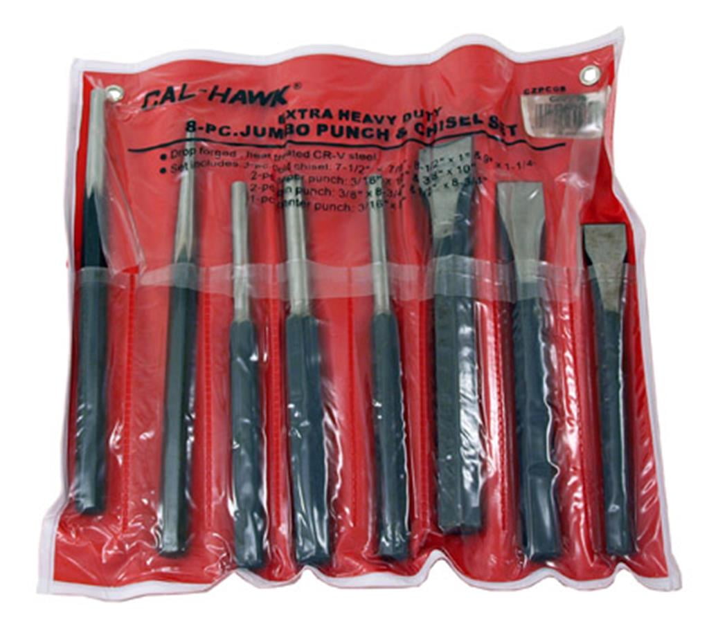 "Cal Hawk Tools 8pc. Heavy Duty Punch and Chisel Set"