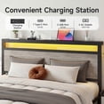 thumbnail image 7 of Bolvdo Queen Size Bed Frame with 2 Drawers, LED & USB Charging, Upholstered Headboard, Noise-Free, No Box Spring Needed, Easy Assembly, Gray, 7 of 7
