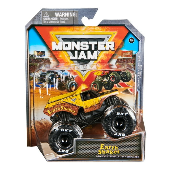 Monster Jam, Official Earth Shaker Monster Truck, Die-Cast Vehicle, 1:64 Scale, Kids Toys for Boys Ages 3 and up