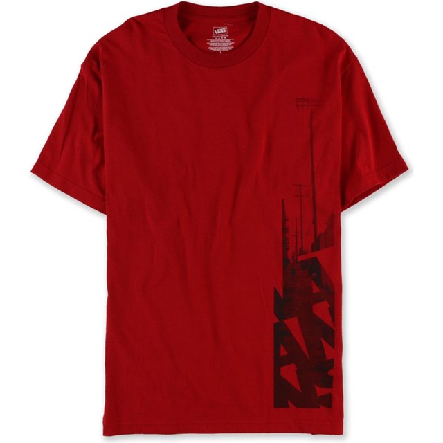 Vans Powerlines - Camiseta gráfica para hombre, color rojo, grande Vans Camiseta gráfica