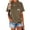 Brown, variant on Women's Summer Short Sleeve T-Shirt with Pockets Letter Print Casual Tee