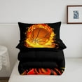thumbnail image 5 of Erosebridal Teens Basketball Bedding Sets King with Comforter, Cartoon Fire Duvet Insert, Sports Theme Decor, Reversible 3pcs, 5 of 8
