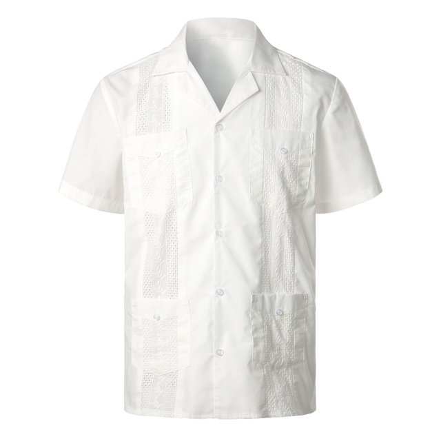 XDZJLR Men Shirt Spring And Summer Fashion And Leisure Dongfeng Pocket Button Lapel Short Sleeve Tops