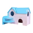 thumbnail image 2 of Wooden Hamster Hideout House, Duplex Villa Design Labyrinth for Small Animals, Multi-Level Cage Decor for Gerbils & Mice, Natural Sleeping Hut, Valentines Day Gift, 1Pack E, 2 of 7