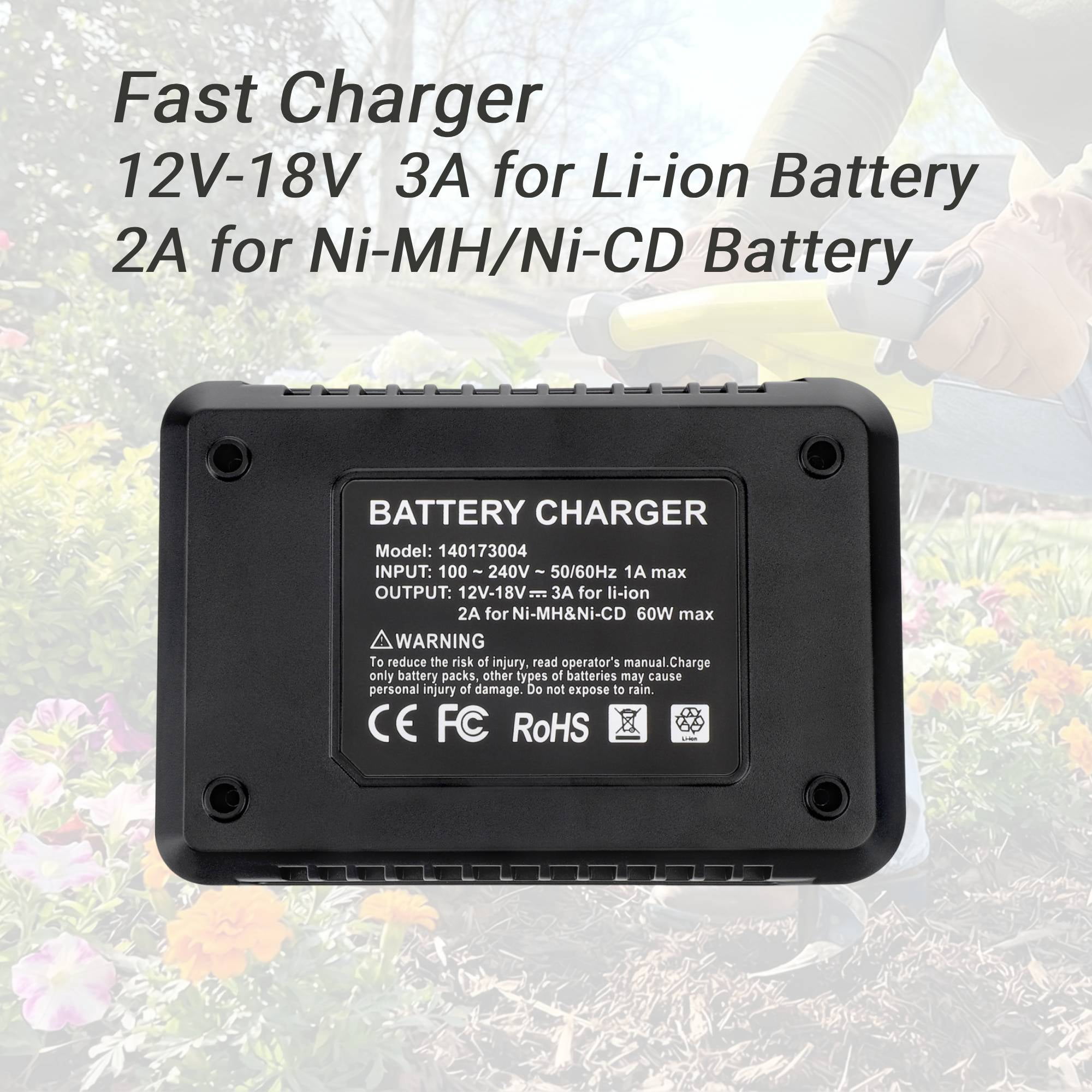 18-Volt P117 Rapid Charger Replace for Ryobi 12V-18V Battery One+ Lithium-Ion/NiCad/NiMh Battery P102 P108 P189 P197 P103 P105 P107 P190 P191 PBP002 PBP005