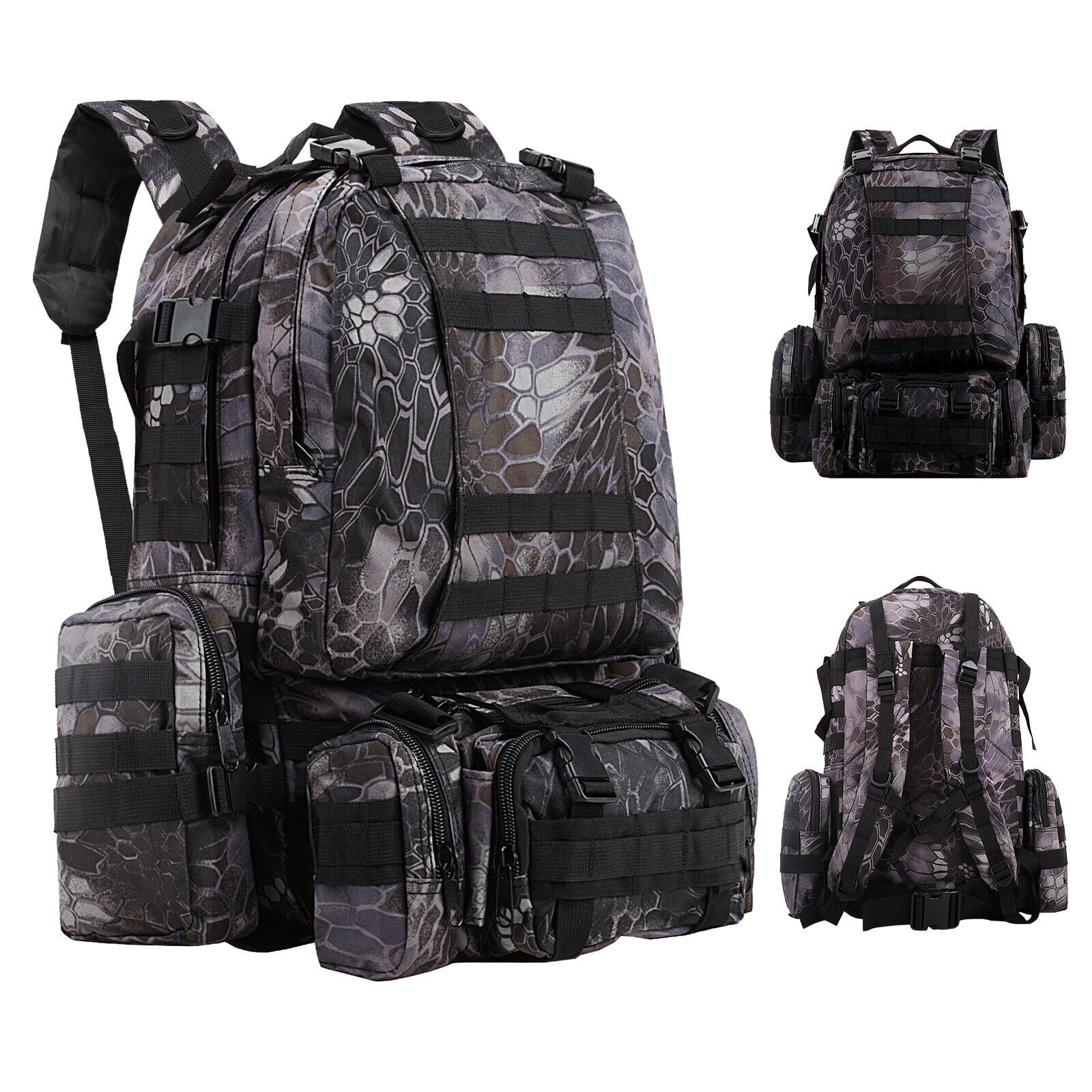 55L Military Tactical Backpack Waterproof for Men Hiking Hunting