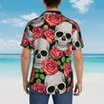thumbnail image 6 of Bixox Men's Hawaiian Shirts Men's Skull and Roses Print Short-Sleeve Shirt-XX-Large, 6 of 8