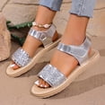 thumbnail image 5 of Wovix Women's Sandals Bling Rhinestone Dressy Platform Ankle Buckle Sandals Indoor Outdoor Shoes Silver 42, 5 of 9