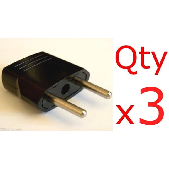 Seven Star MU5B US to EU Travel Plug Adapter Set, 3 Count