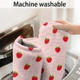 thumbnail image 5 of Red Strawberry Plants Pink Pattern Bathroom Rugs Mat,Non Slip Microfiber Bathroom Rug,Rubber Backing,Soft Bathroom Mats for Bathroom Floor,Tub and Shower,20x32in(50x80cm), 5 of 5