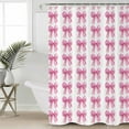 thumbnail image 2 of Pink Bow Ribbon Shower Curtains for Bathroom Waterproof Fabric Bath Curtains Decor Bath Tub Curtain Bowknot Bow Tie Aesthetics Minimalist Decorative Shower Curtain Sets with 12 Hooks, 72x72 Inch, 2 of 6