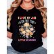 thumbnail image 1 of Women's T-shirt, "Seven Youngsters Colorful Reasons" Print, Retro Minimalist Fashion, Round Neck, Casual Comfort, Sports Short Sleeve T-shirt, 1 of 7